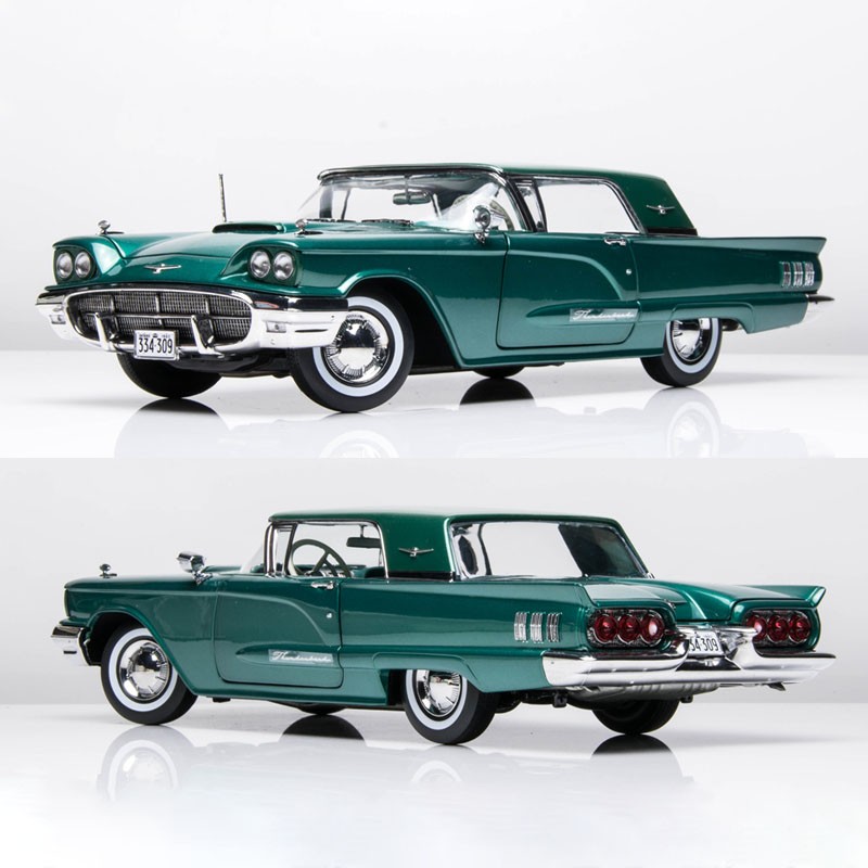 Vintage And Collectible Toys - โมเดลรถธันเดอร์เบิร์ด1:18 1960คลาสสิกของเล่นโลหะรูปทรงกระบอกสไตล์ย้อนยุคโชว์เพื่อการสะสมยานพาหนะแนววินเทจ