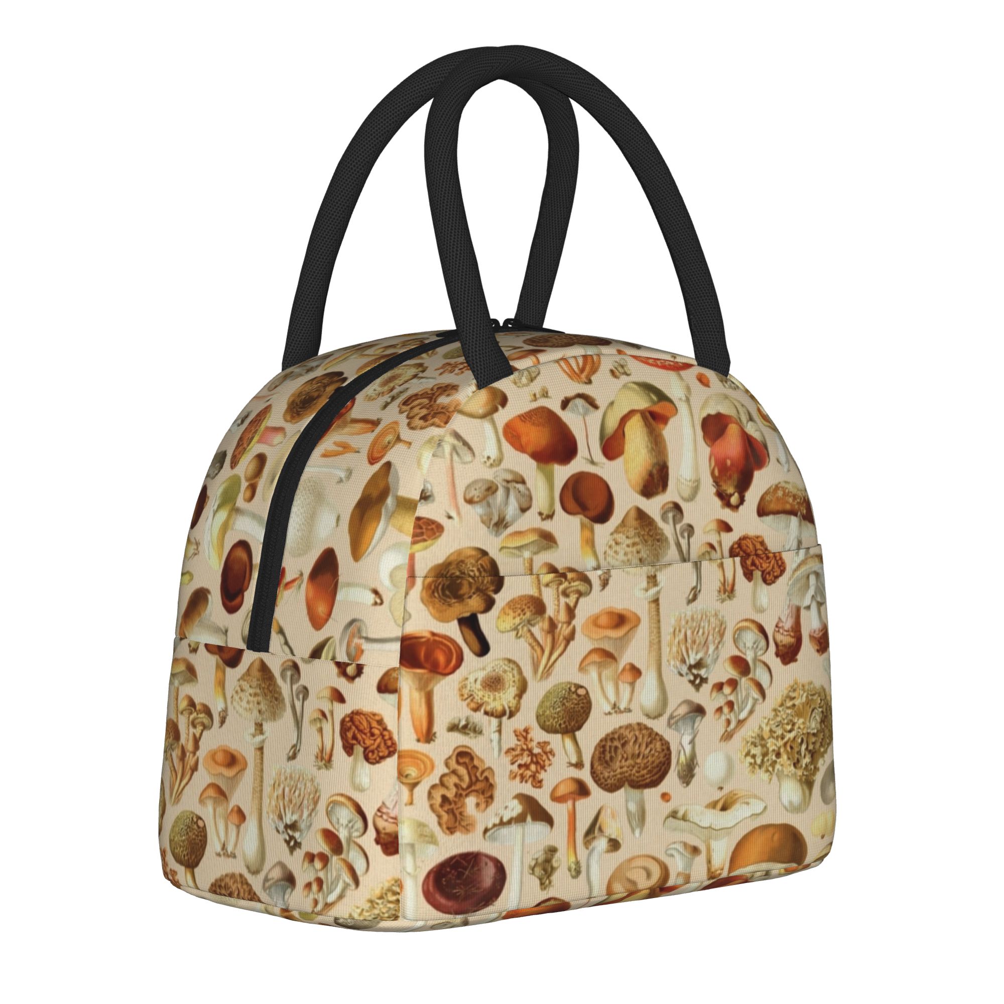 Vintage Collectible Lunch Boxes - กระเป๋าเก็บอาหารกลางวันแบบมีฉนวน คอลเลกชันเห็ดวินเทจ กระเป๋าเก็บความเย็นแบบพกพา ใช้ซ้ำได้ สำหรับพกพาไปทำงานหรือปิกนิก